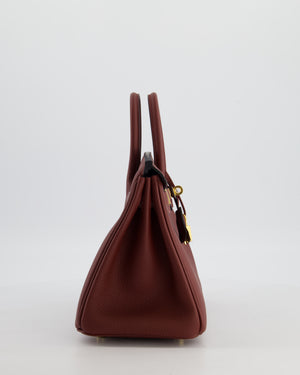 *HOT* Hermès Birkin 25 Retourne Bag in Rouge H Togo Leather with Gold Hardware