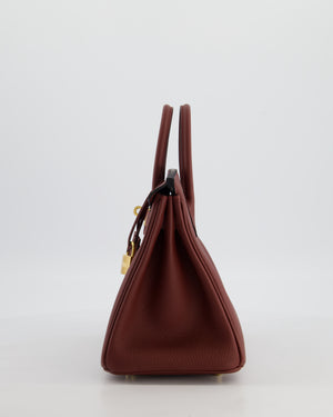 *HOT* Hermès Birkin 25 Retourne Bag in Rouge H Togo Leather with Gold Hardware