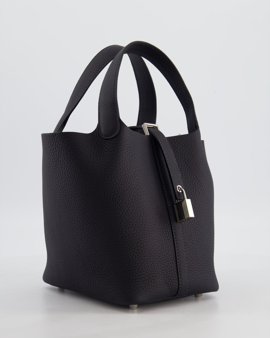 Hermès Picotin Lock 18 Bag in Caban Clemence Leather with Palladium Hardware