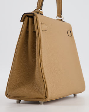 Hermès Kelly 25 Retourne Bag in Chai Togo Leather with Palladium Hardware