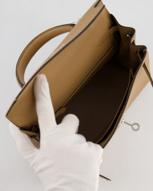 Hermès Kelly 25 Retourne Bag in Chai Togo Leather with Palladium Hardware