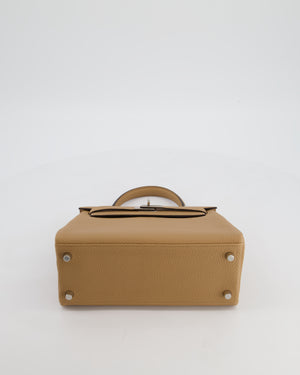 Hermès Kelly 25 Retourne Bag in Chai Togo Leather with Palladium Hardware