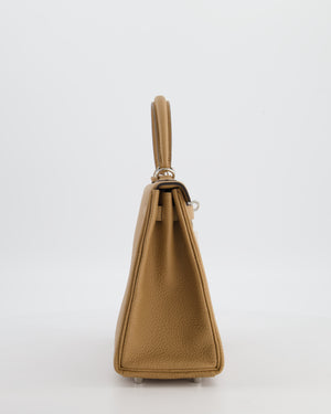 Hermès Kelly 25 Retourne Bag in Chai Togo Leather with Palladium Hardware