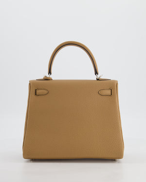 Hermès Kelly 25 Retourne Bag in Chai Togo Leather with Palladium Hardware