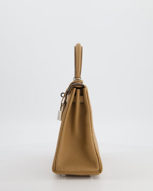 Hermès Kelly 25 Retourne Bag in Chai Togo Leather with Palladium Hardware