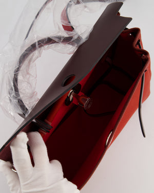 Hermès Herbag Zip 31 Retourne Verso Bag in Rouge Venetian & Rose Extreme Canvas with Rouge Sellier Leather and Palladium Hardware