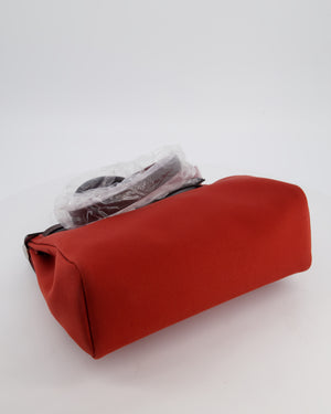 Hermès Herbag Zip 31 Retourne Verso Bag in Rouge Venetian & Rose Extreme Canvas with Rouge Sellier Leather and Palladium Hardware