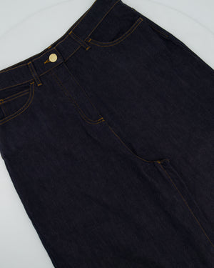 Valentino Dark Blue Denim Culottes with V Logo Detail Size 28 (UK 10)