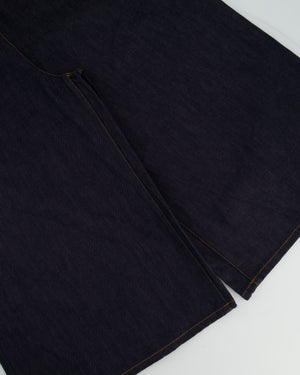 Valentino Dark Blue Denim Culottes with V Logo Detail Size 28 (UK 10)