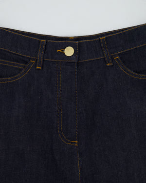 Valentino Dark Blue Denim Culottes with V Logo Detail Size 28 (UK 10)