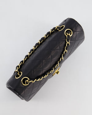 *HOT* Chanel Black Vintage Small Double Flap Bag in Lambskin Leather with 24K Gold Hardware