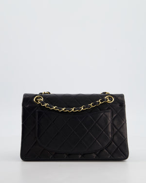 *HOT* Chanel Black Vintage Small Double Flap Bag in Lambskin Leather with 24K Gold Hardware