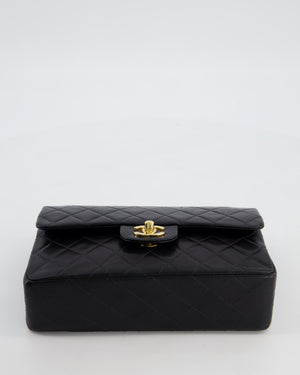 *HOT* Chanel Black Vintage Small Double Flap Bag in Lambskin Leather with 24K Gold Hardware