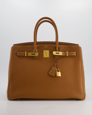 Hermès Birkin 35 Retourne Bag in Gold Togo Leather with Gold Hardware