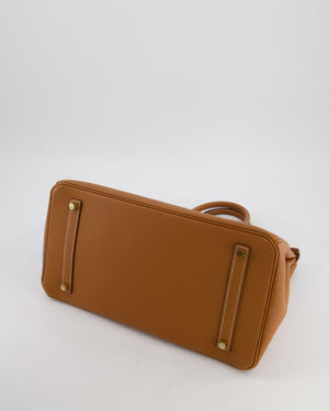 Hermès Birkin 35 Retourne Bag in Gold Togo Leather with Gold Hardware