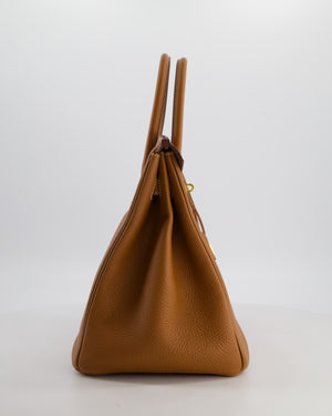 Hermès Birkin 35 Retourne Bag in Gold Togo Leather with Gold Hardware