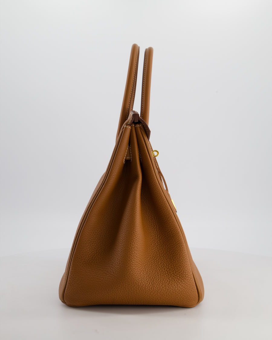 Hermès Birkin 35 Retourne Bag in Gold Togo Leather with Gold Hardware