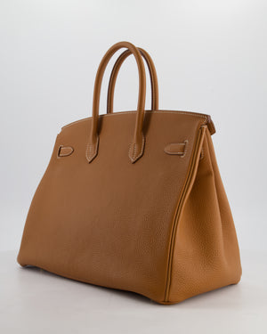 Hermès Birkin 35 Retourne Bag in Gold Togo Leather with Gold Hardware