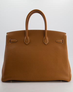 Hermès Birkin 35 Retourne Bag in Gold Togo Leather with Gold Hardware