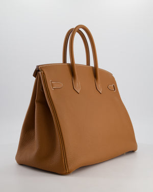 Hermès Birkin 35 Retourne Bag in Gold Togo Leather with Gold Hardware