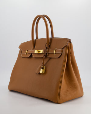 Hermès Birkin 35 Retourne Bag in Gold Togo Leather with Gold Hardware