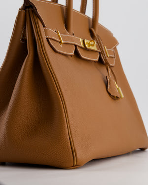 Hermès Birkin 35 Retourne Bag in Gold Togo Leather with Gold Hardware
