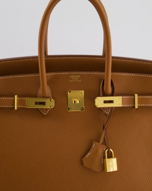 Hermès Birkin 35 Retourne Bag in Gold Togo Leather with Gold Hardware