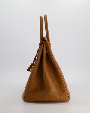 Hermès Birkin 35 Retourne Bag in Gold Togo Leather with Gold Hardware
