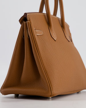 *HOT* Hermès Birkin 25 Retourne Bag in Gold Togo Leather with Palladium Hardware