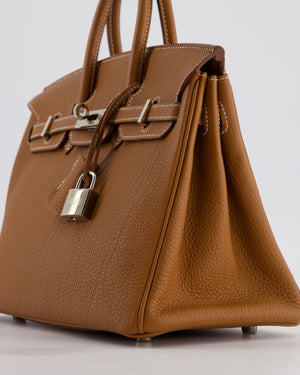*HOT* Hermès Birkin 25 Retourne Bag in Gold Togo Leather with Palladium Hardware