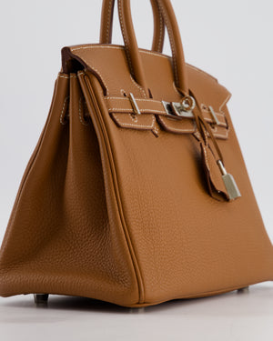 *HOT* Hermès Birkin 25 Retourne Bag in Gold Togo Leather with Palladium Hardware