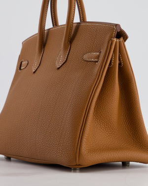 *HOT* Hermès Birkin 25 Retourne Bag in Gold Togo Leather with Palladium Hardware