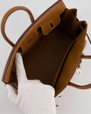 *HOT* Hermès Birkin 25 Retourne Bag in Gold Togo Leather with Palladium Hardware