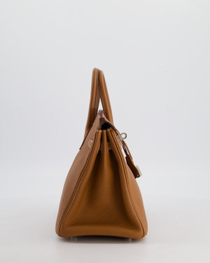 *HOT* Hermès Birkin 25 Retourne Bag in Gold Togo Leather with Palladium Hardware