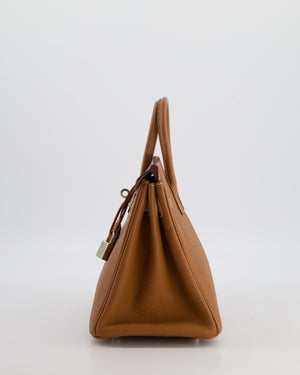 *HOT* Hermès Birkin 25 Retourne Bag in Gold Togo Leather with Palladium Hardware