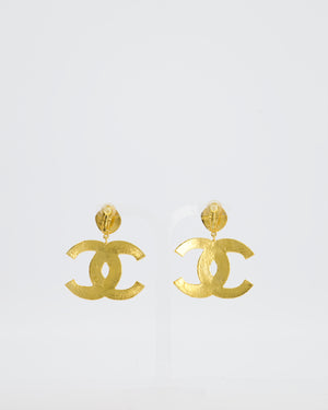*RARE* Chanel Extra Large CC Gold and Black Egyptian Collection Earrings
