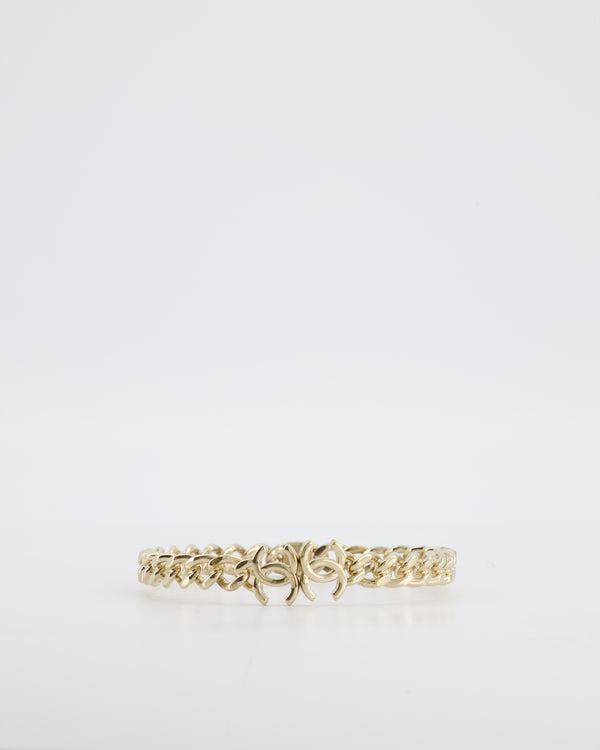 *HOT* Chanel Gold Chain Chocker Necklace with CC Logo Details