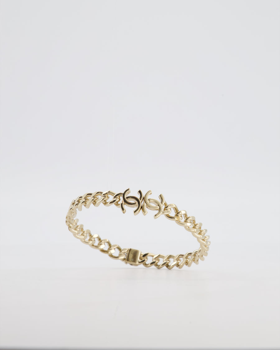 *HOT* Chanel Gold Chain Chocker Necklace with CC Logo Details