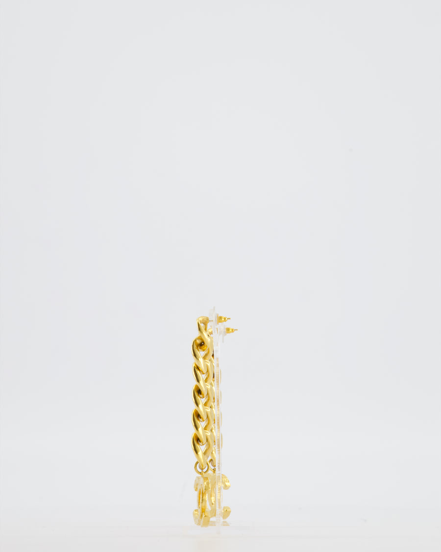 Chanel Earrings 20P Chain Large CC Gold Hardware