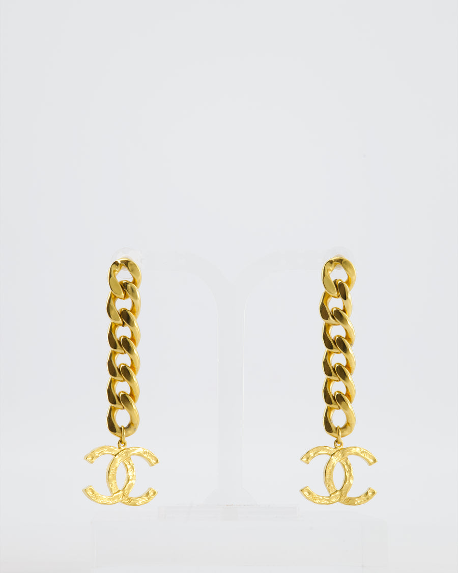 Chanel Earrings 20P Chain Large CC Gold Hardware