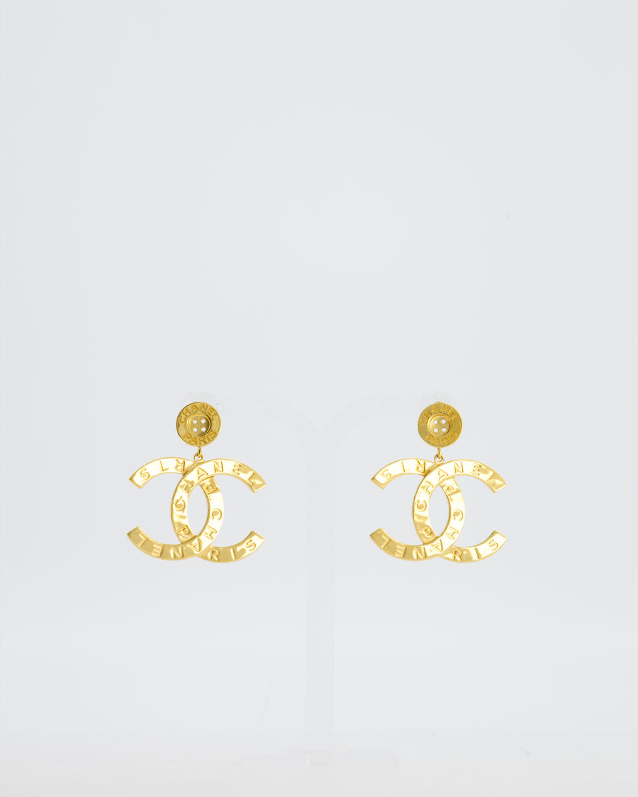 Chanel Earrings 20A Extra Large CC Gold Hardware