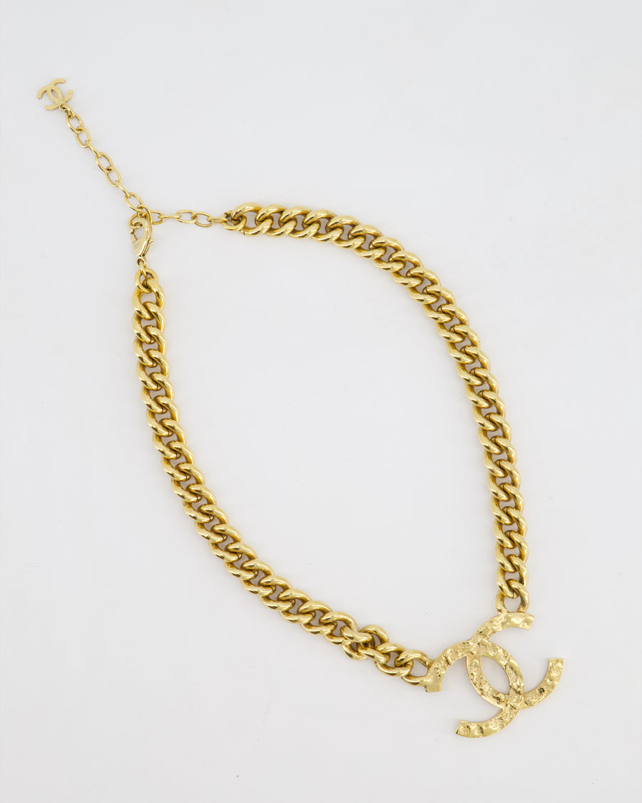 Chanel CC Gold Plated Curb Chain Necklace