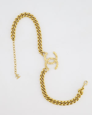 Chanel CC Gold Plated Curb Chain Necklace