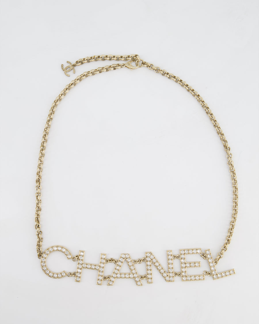 Chanel Chain Graphic Logo with Crystals Details Belt