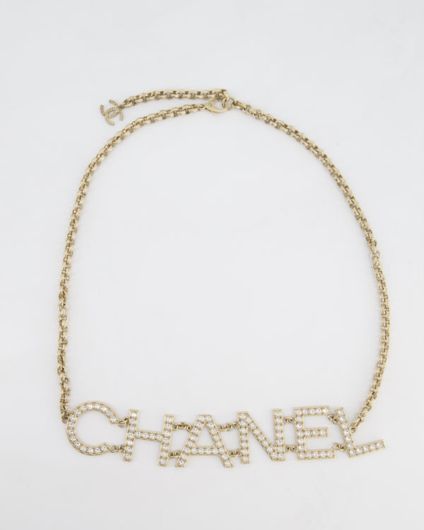 Chanel Chain Graphic Logo with Crystals Details Belt