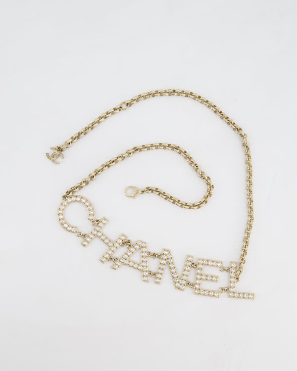 Chanel Chain Graphic Logo with Crystals Details Belt