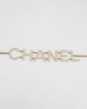 Chanel Chain Graphic Logo with Crystals Details Belt