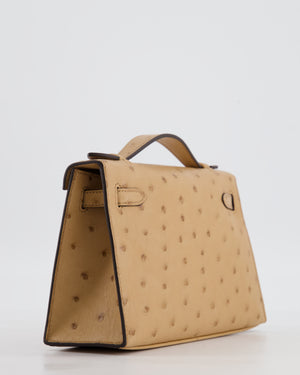*RARE & HOT COLOUR* Hermès Mini Kelly Pochette Bag in Chai Ostrich Leather with Gold Hardware