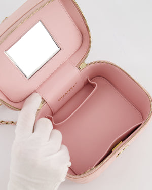 *HOT* Chanel Light Pink Vanity Bag in Caviar Leather with Champagne Gold Hardware