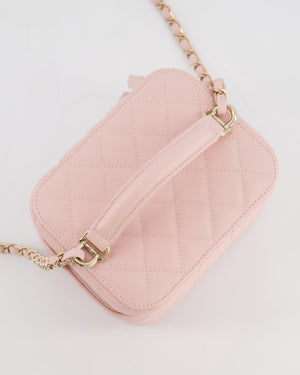 *HOT* Chanel Light Pink Vanity Bag in Caviar Leather with Champagne Gold Hardware